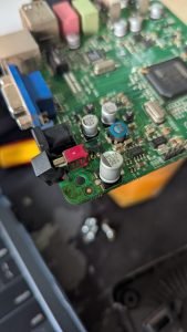 Corner of a green board