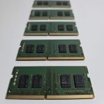Five memory modules in a row