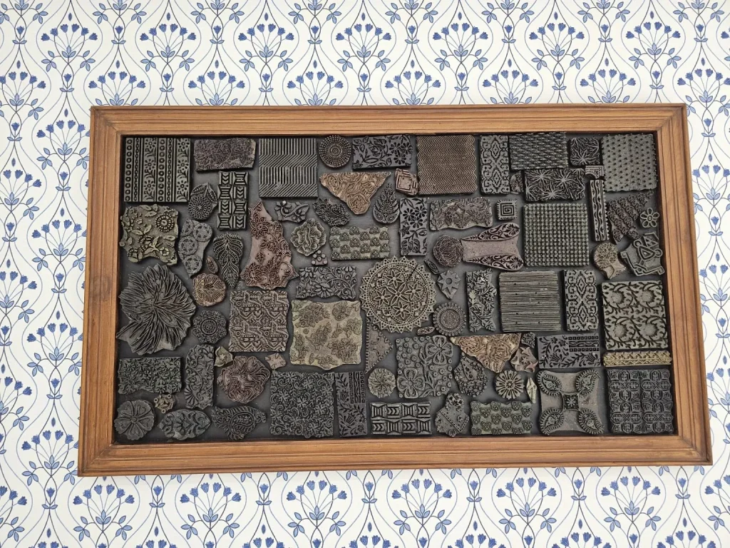 Carved blocks in a frame