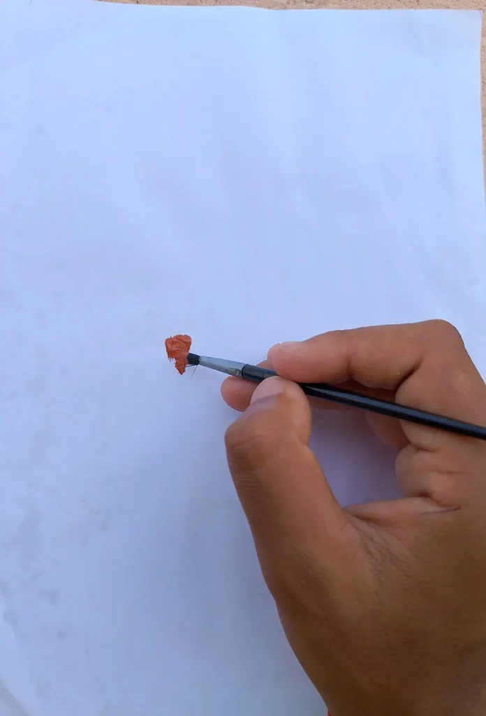 One stroke of red-orange