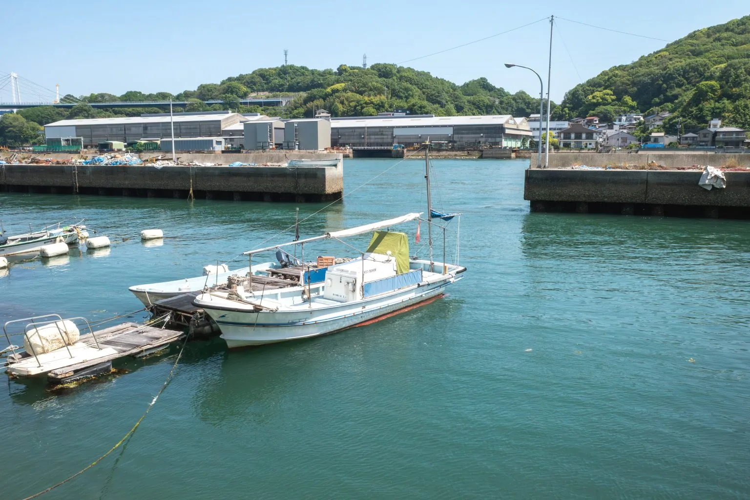 A scene from a rural fishing village in Japan. Onomichi, Hiroshima, Japan.