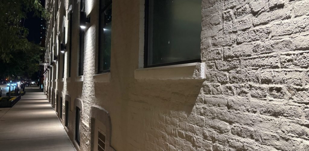 Wall Lights Along the Brick