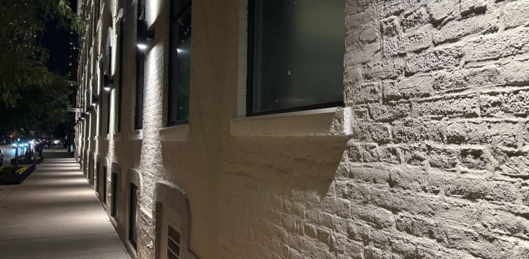 Wall Lights Along the Brick